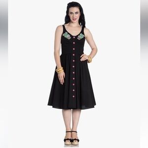Hell Bunny Women's Hatiora Cactus Straps Swing Dress